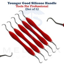 5 Dental Younger-Good Curettes 7/8 Universal Silicone Handle Periodontal