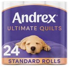 Andrex Ultimate Quilts Toilet Paper 24 Rolls, Air Pocket Technology for Soft,