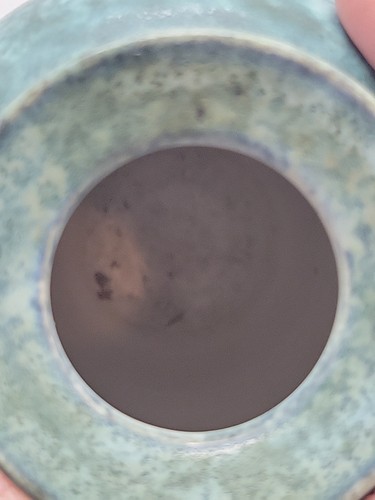 Vintage Conwy Pottery Wales Celtic Heritage Collection Vase grün blau meliert - Bild 11 von 12