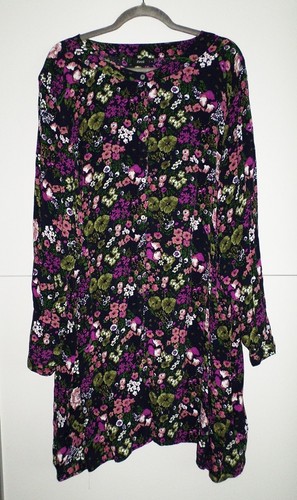 **Feminines Sommerkleid/Tunikakleid“ZIZZI“-Kurzes Kleid- Millefleur-Schwarz-L**