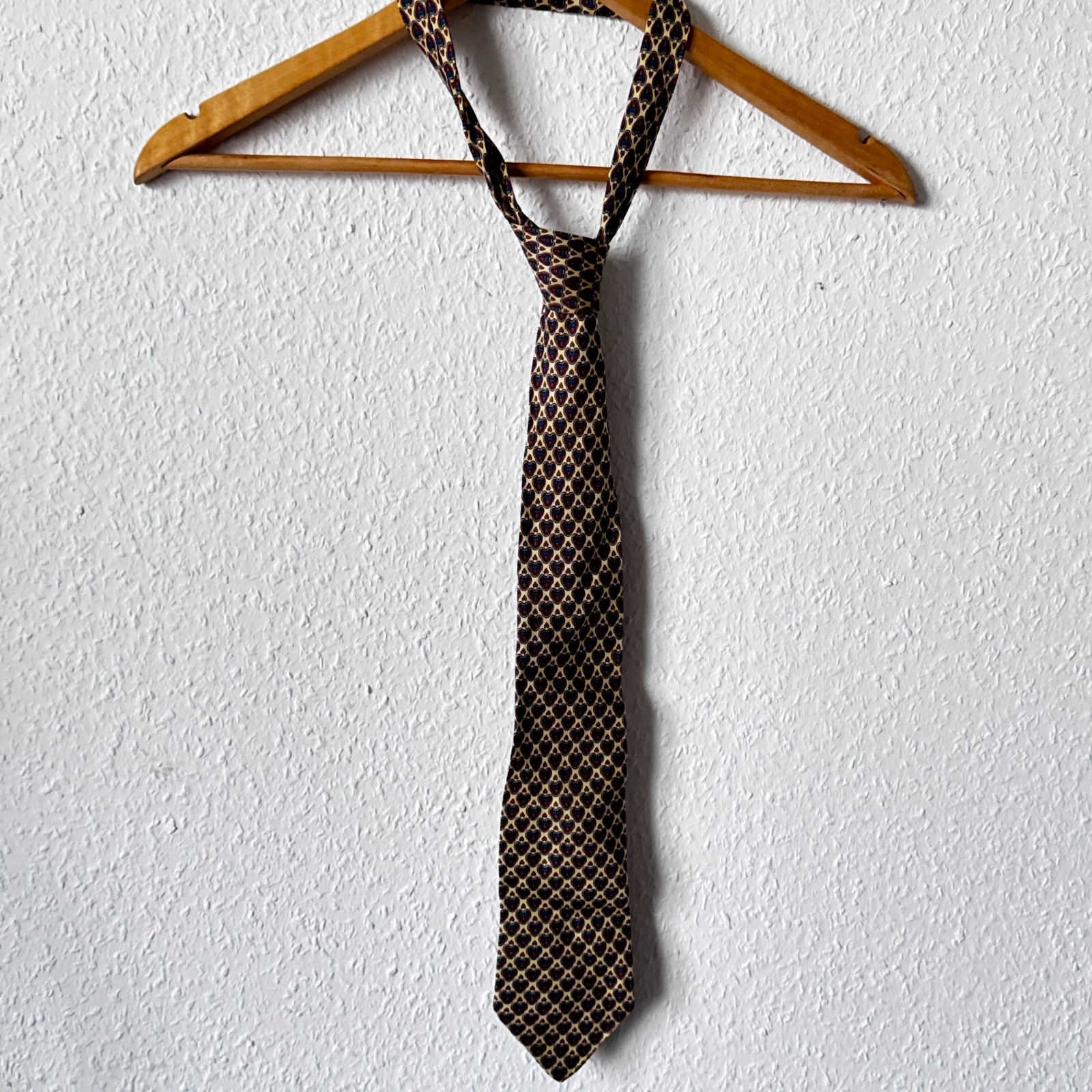 PELO Vintage Geometric Silk Tie - Mustard, Burgundy & Teal image 2