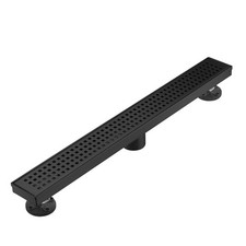Linear Shower Floor Drain, Matte Black 24 Inch 304 Stainless Steel Bathroom D...