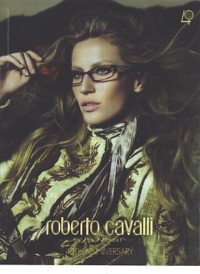 REKLAME WERBUNG 2010 ROBERTO CAVALLI Brille 40th Anniversary KATE MOSS