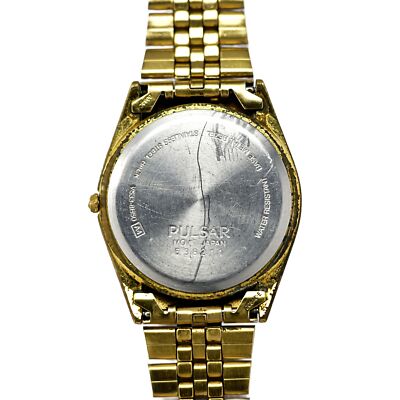 新品電池ベルト　セイコー　パルサーSEIKO PULSAR 90s腕時計　R Pulsar by Seiko Quartz Vintage 1990s Jubilee Gold Plated 36mm V533