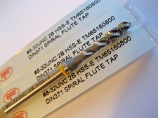 No 8 - 32 UNC SPIRAL FLUTE TAP 2B HSS-E YELLOW RING EUROPA TOOL TM65160800  P318