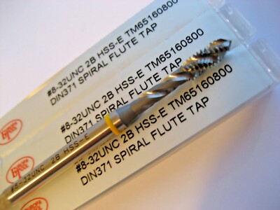 Nr 8 - 32 UNC SPIRALNUTGEWINDEBOHRER 2B HSS-E GELBER RING EUROPA WERKZEUG TM65160800 P318