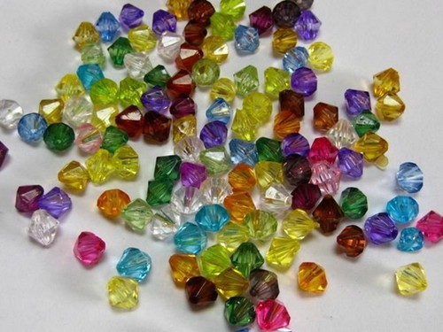 1000 Mixed Colour Faceted Acrylic Bicone Beads 8X8mm Jewelry Making - Picture 8 of 9