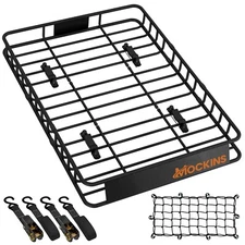 Mockins Rooftop Cargo Carrier Basket - Adjusts from 35-50"L x 36"W x 4"H