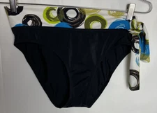 A.N.A. Womens Swimsuit Bikini Bottom Swim Suit Black W/ Side Tie Sz 10 NWOT