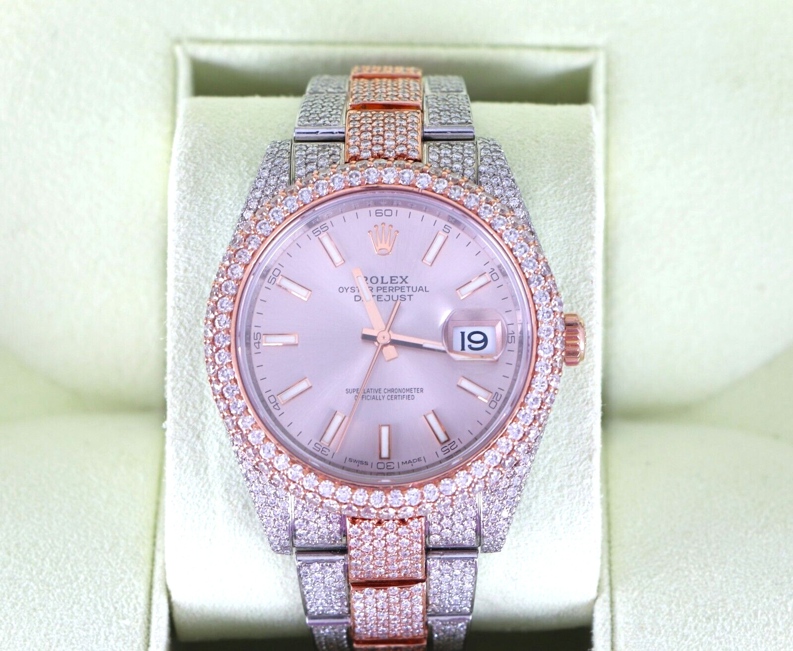 Rolex 41mm DateJust 126301 Ever Rose Gold Diamond Watch