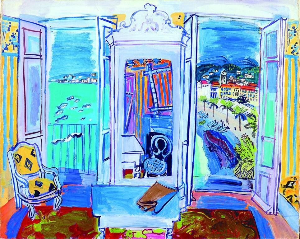 RAOUL DUFY 絵画 Interior with Open Windows Raoul Dufy 1941 Colorful French