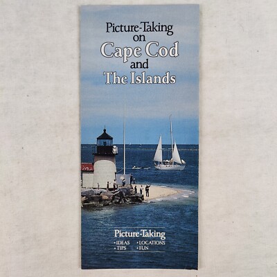 1982 Cape Cod Massachusetts Rare Vtg Color Lithograph Travel Guide MAP Pamphlet
