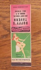 PIN-UP GIRLIE MATCHBOOK COVER: DUFFY'S TAVERN BRONX, NY EMPTY MATCHCOVER -B17