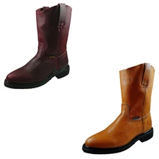 Men's Genuine Leather Work Boots Western Cowboy Pull On Boots 717_Made in Mexico