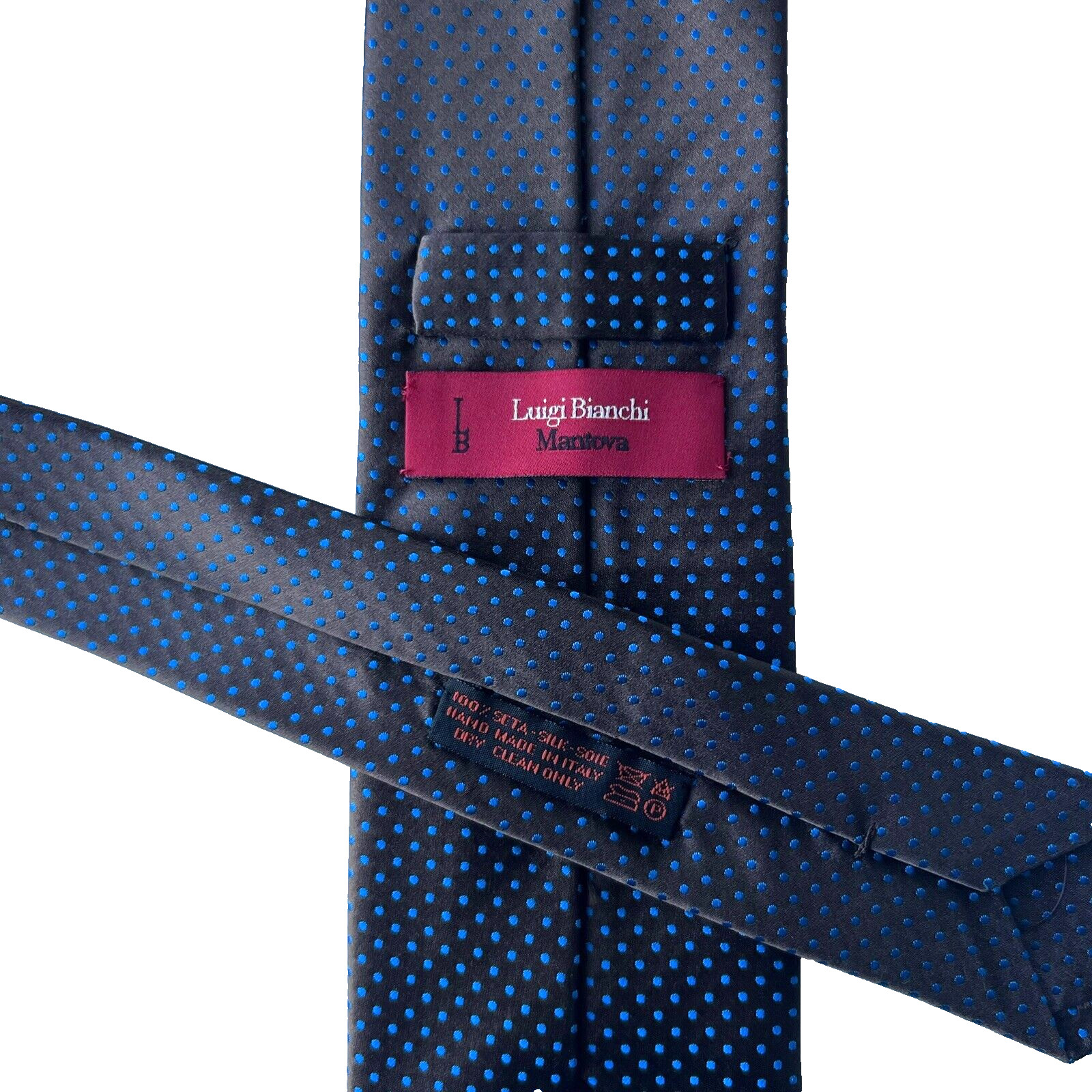 Luigi Bianchi Mantova UNTIPPED Brown Geometric 100percent Silk LUXURY Tie ITALY Rare image 2