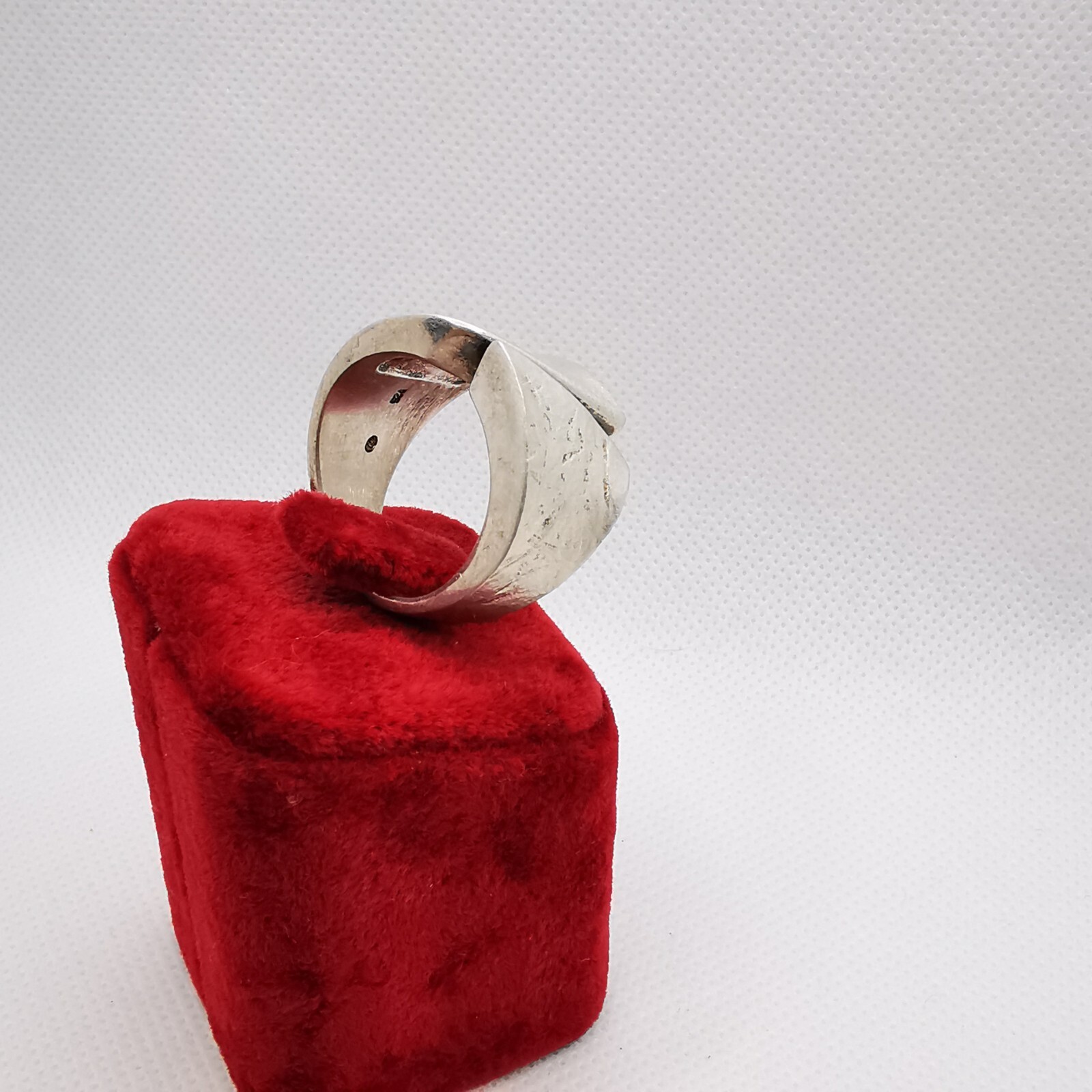 Designer Unisex Solid Ring Symbol Ring Silver Rin… - image 3