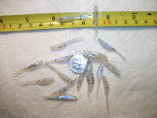200-1 1/4" FLUKES-crappie-panfish-soft minnows-grubs-jigs-split tails-lure-scent