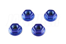 Jazrider Alu 4mm Wheel Lock Nuts (4pcs) For 1/10 RC Car Tamiya Yokomo HPI DBlue