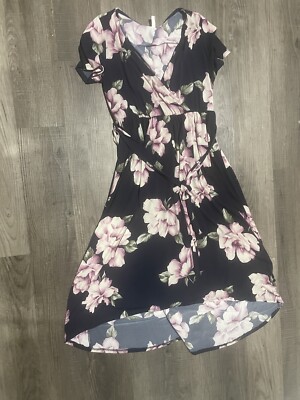 PINKBLUSH LARGE MATERNITY FLORAL PRINT DRESS NAVY  TIE