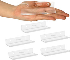 WANLIAN Clear Vinyl Record Shelf Wall Mount 6 Pack,Vinyl Holder Wall,Acrylic Alb