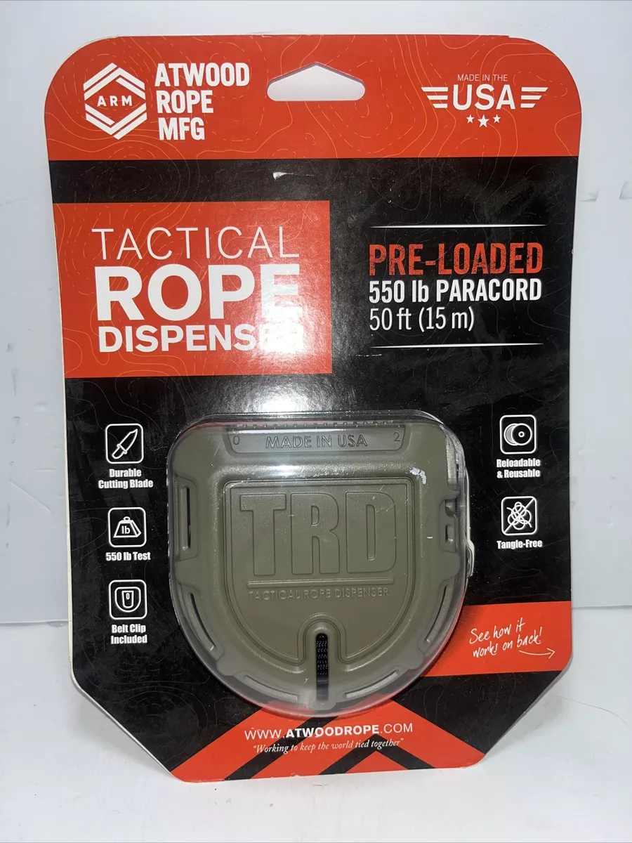 Atwood ARMTRDOD Tactical Rope Dispenser 550 Paracord OD Green