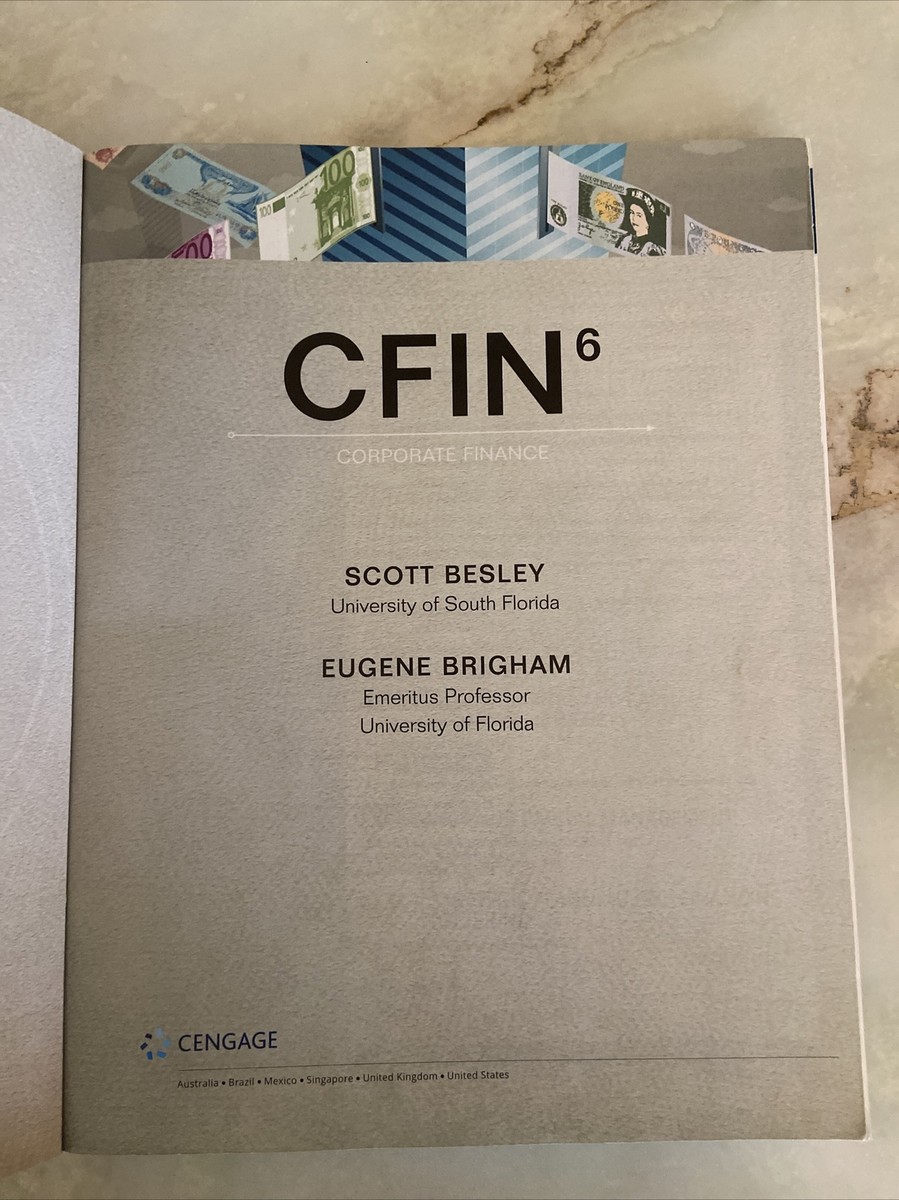 CFIN 6 学生版 Cengage CFIN 6 Corporate Finance by Brigham & Besley 2019, Instructor