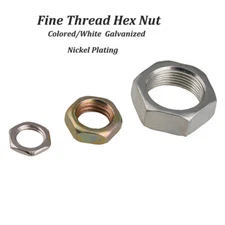 M7-16 Hexagon BZP Nickle Hex Steel Full Nuts Set Din 934 Left-Hand Fine Thread 