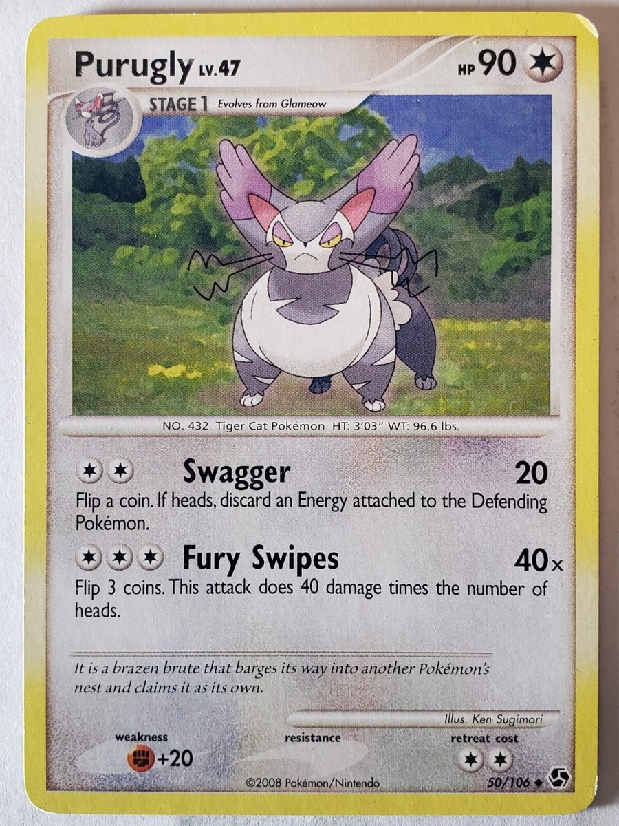 purugly pokemon card Reverse Holo - Purugly Pokemon Common 117/142 Stellar Crown
