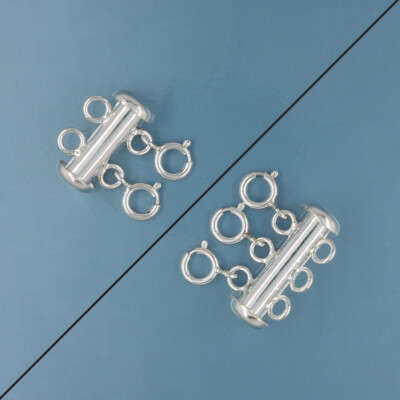 Sterling Silver Layered Necklace Detangler Multi Strand Slide Bar