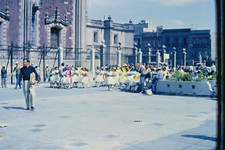 1962 35mm Slide Mexico City Girls In Dresses On Zocalo Square