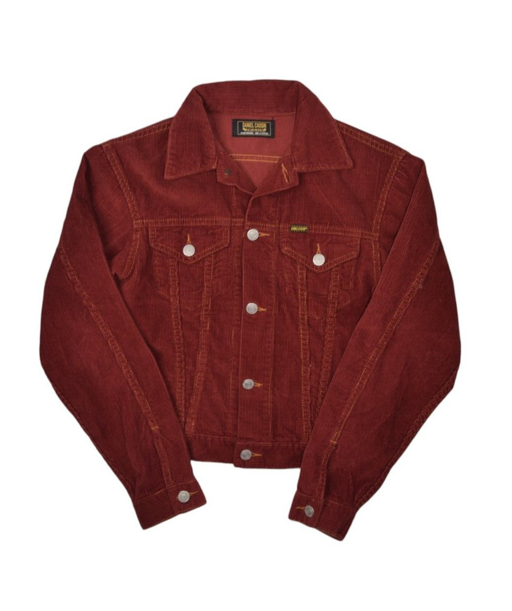 Corduroy Jacket Womens Medium Red Trucker Sanforized Cotton 