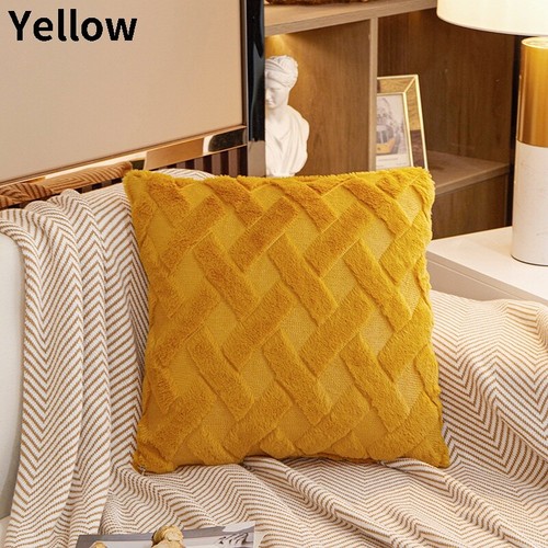 2x Plush Grid Sofa Throw Pillow Covers Soft Fluffy Cushion Case Pillowcase Multi - Picture 19 of 21