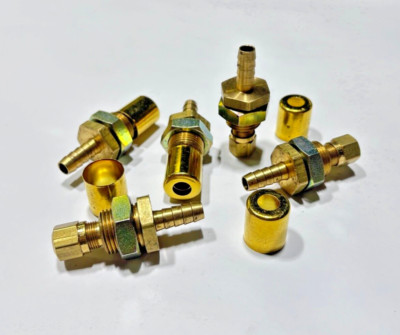 (5) 33806P-Y66 WEATHERHEAD Brass 3/8'' Hose x 3/8'' Tube Air Brake Slider Line COC