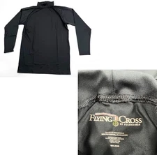 LARGE BLACK FLYING CROSS LONG SLEEVE BASE LAYER SHIRT  TURTLENECK STRETCH X57510
