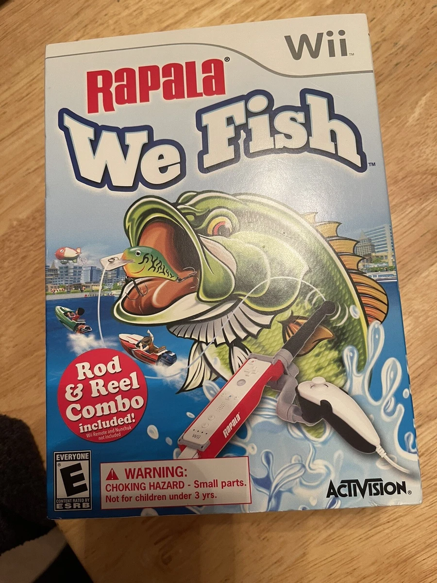 NINTENDO Wii RAPALA We FISH ROD & REEL COMBO GAME NEW TORN PACKAGE