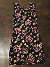Jacques Moret Peace Biketard Leotard Gymnastics Dance Girls Sz L 12/14
