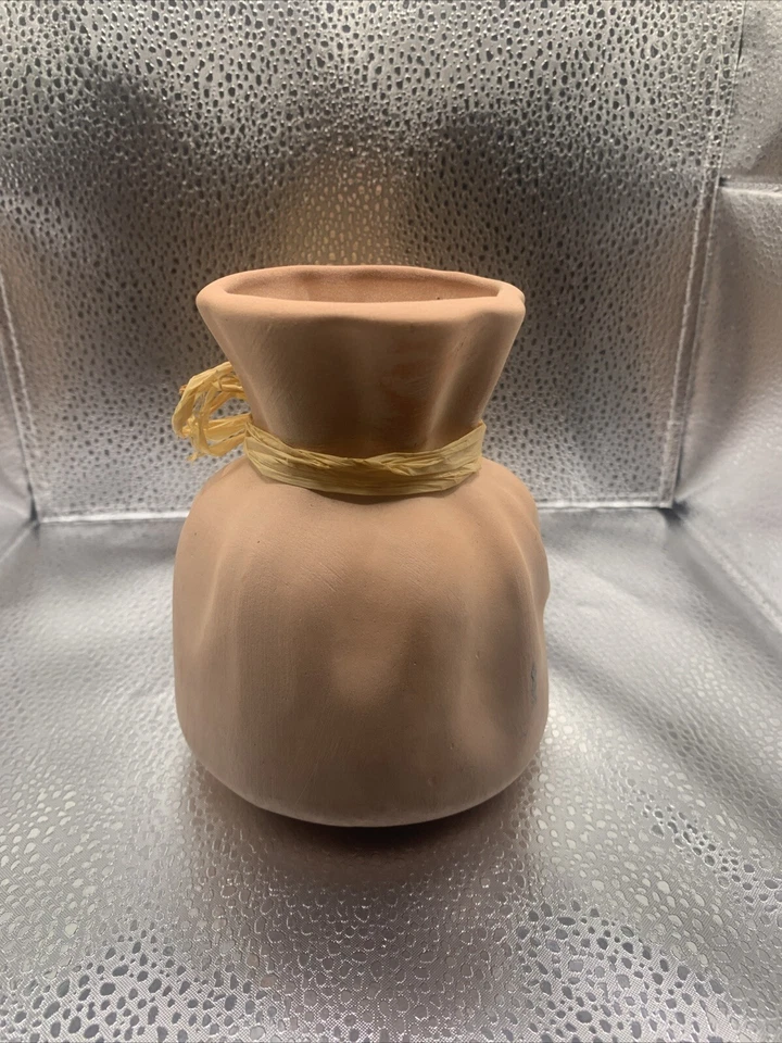 Florero Terracota Maceta Decoración Arte Hecho a Mano Pequeño Cerámica Pluma Almacenamiento Foto 3 de 4