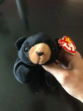 Ty Beanie Babies ~ Blackie the Bear ~ Retired Original with Tags (Errors) RARE