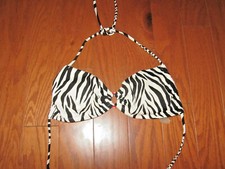 XS Victoria's Secret Swim suit ZEBRA BANDEAU STRAPLESS CONVERT Top SWIMWEAR NEW