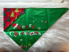 2 Pieces Christmas Dog Bandanas Bulk Dog Cat Bibs Holiday Pet Costume SIZE S