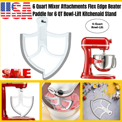 6 Quart  Mixer Attachments Flex Edge Beater Paddle for 6 QT Bowl Lift KitchenAid