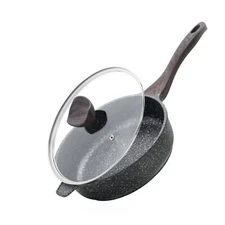Nonstick Deep Frying Pan with Lid, 12 Inch Large Skillet, Granite Stone Saute...