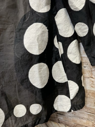 Ali Miles Black White Polka Dots 3/4 Sleeve Lightweight Wire Collar Blouse - L - Picture 6 of 8
