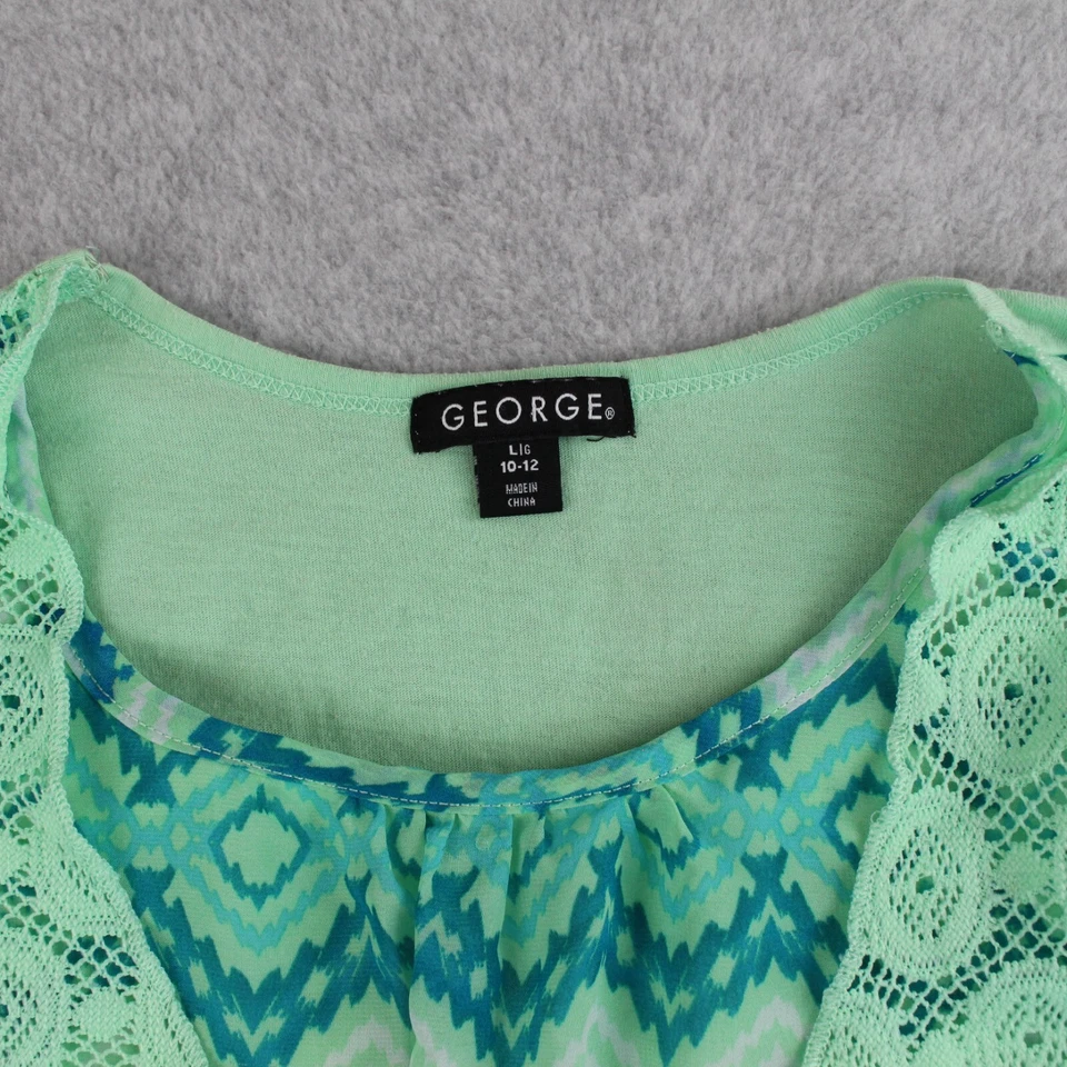 George Dress Girl's L (10-12) Green & Teal One Piece Lace Shrug - Image 2 of 4