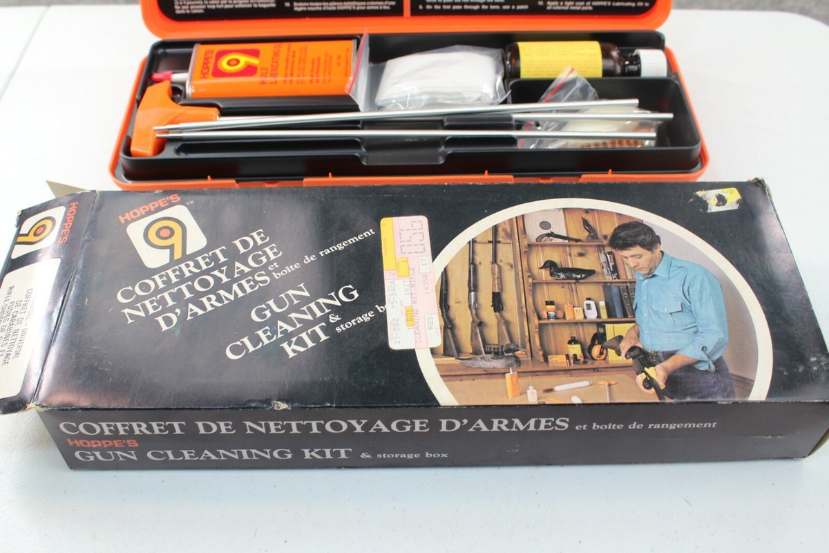Hoppes 9 Gun Cleaning Kit VINTAGE With Storage Box Orange NIB | eBay
