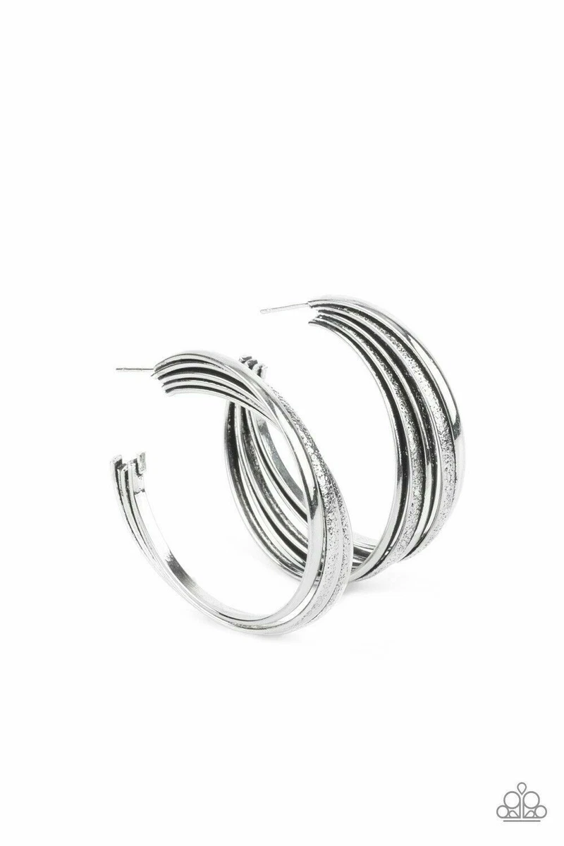 Silver hoop deals earrings paparazzi