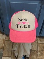 Bride Tribe Hot Pink White Trucker Bachelorette Party Hat
