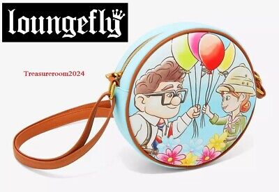 LOUNGEFLY Disney Pixar UP Carl & Ellie Circle Crossbody Bag