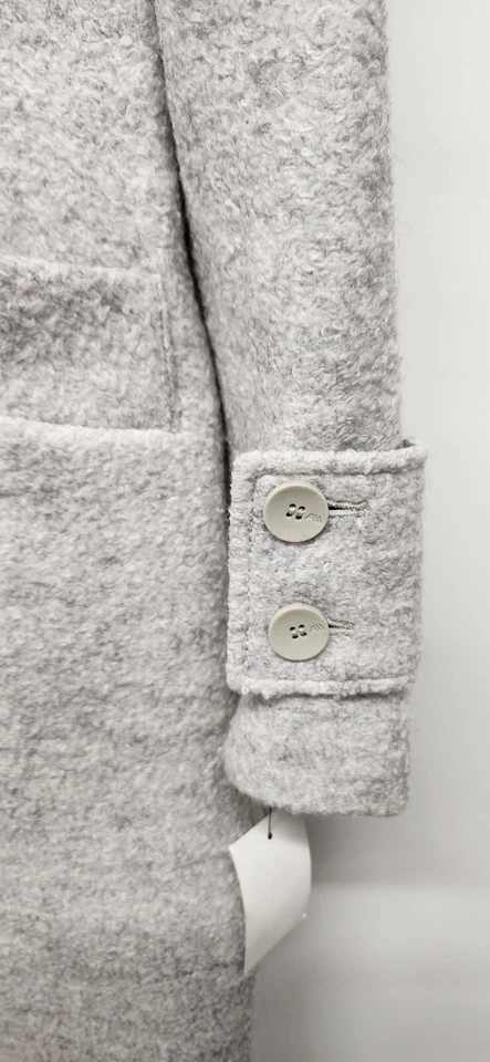 Abrigo Andrew Marc para mujer mezcla de lana Regine ajustado, talla mediana, en color marfil/gris Foto 3 de 4