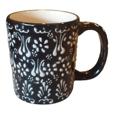 Global Crafts Encantada Mug Handmade Hand-Painted Textured Mexican Pottery Cup